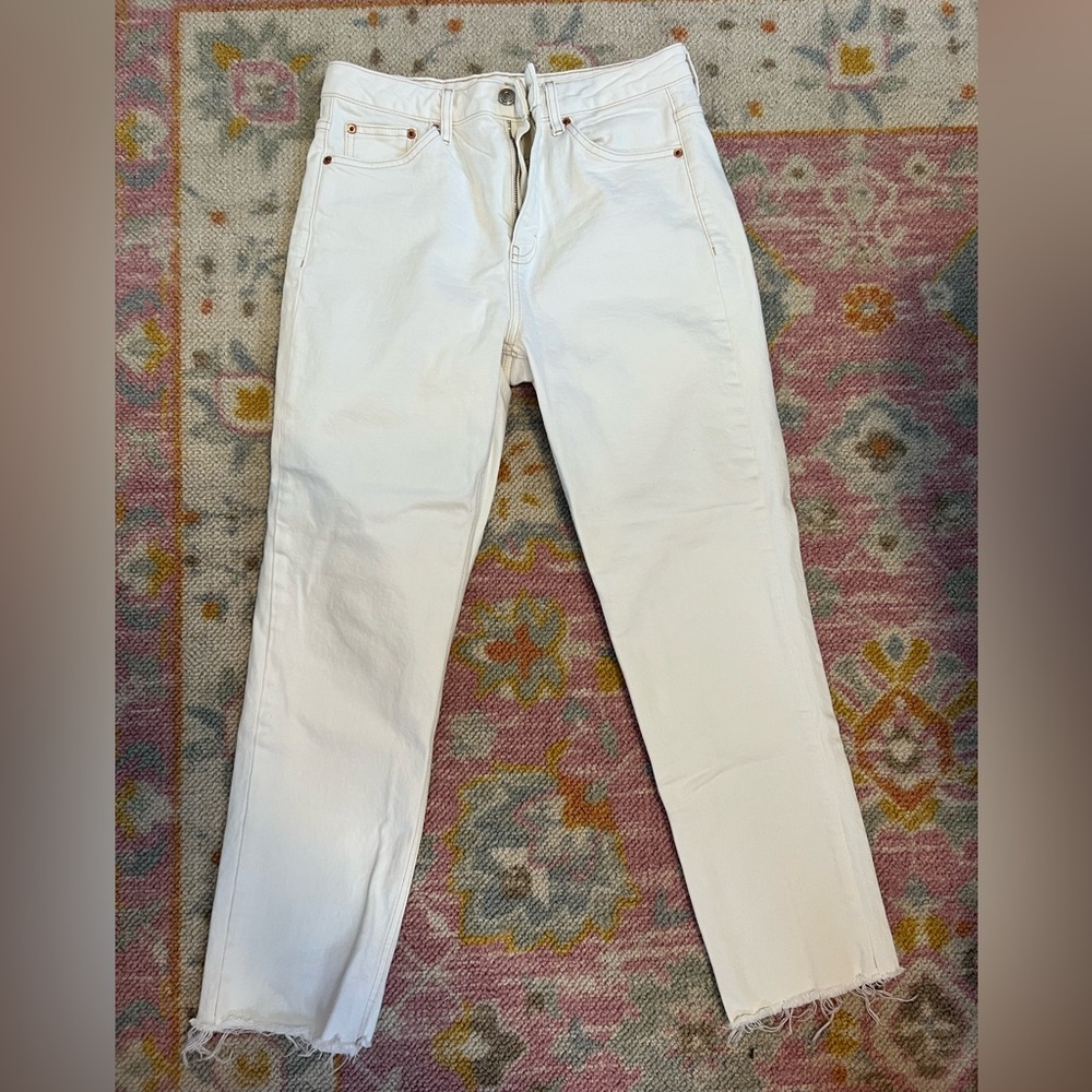 Topshop White Straight Leg Jeans